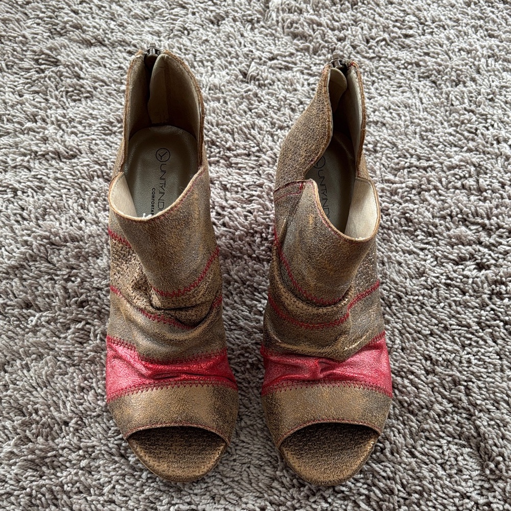 Unity in Diversity Brown and Red Heeled Boots